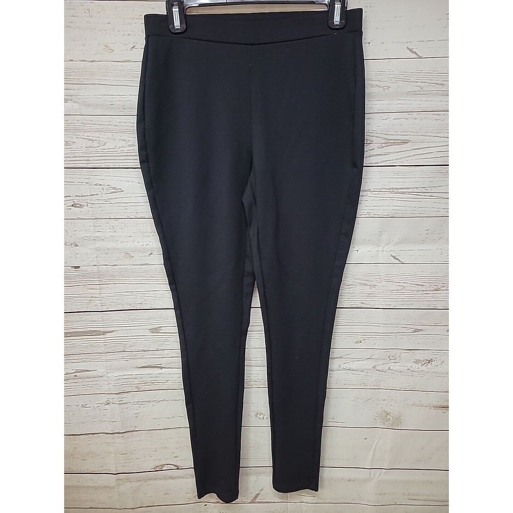 CHICO'S Women's 0 (S/4) Crop Skinny Pants Solid Black Stretchy Pull On Elastic